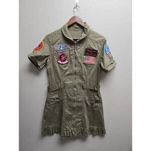 Top Gun Maverick Dress Green Military Dress Cosplay Patch Utility Women’s Medium